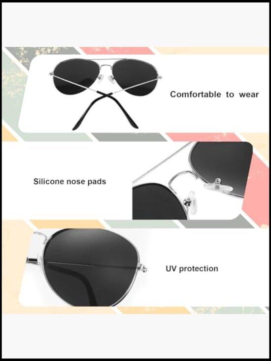25 Pack Pilot Sunglasses for Men Women Polarized Military Driving Vintage UV main image 7